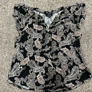 Express Black Paisley Women's Top